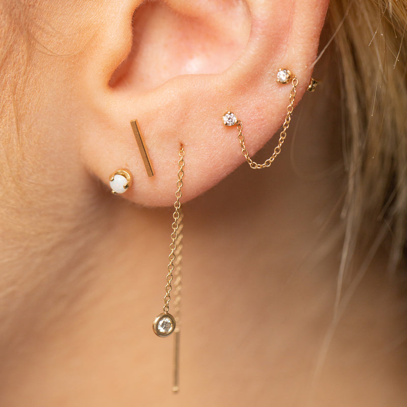 Buy AYESHA Womens Metallic Gold Delicate Long Diamante Studded Long Chain  Western Earrings | Shoppers Stop